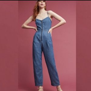 Pilcro Zip-Up Denim Jumpsuit Anthropologie